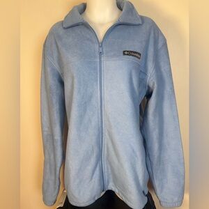 Columbia Womens Large Light Blue Fleece Long Sleeve Full Zip Jacket Spring Coat